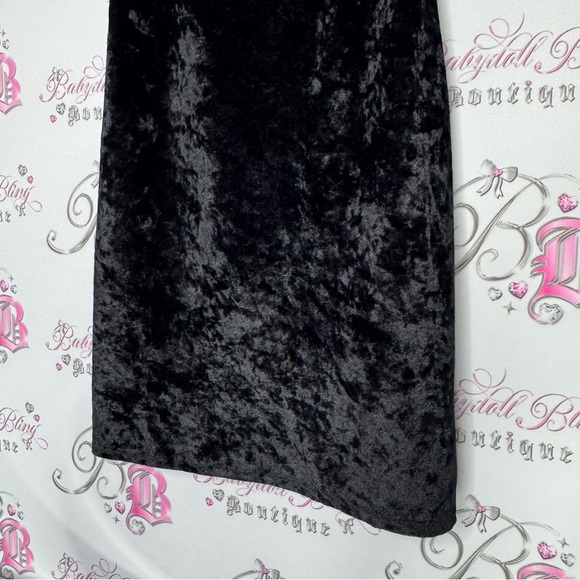 Material girl dress corset backing sexy cut out stretchy velvet velour shiny y2k - Picture 7 of 12
